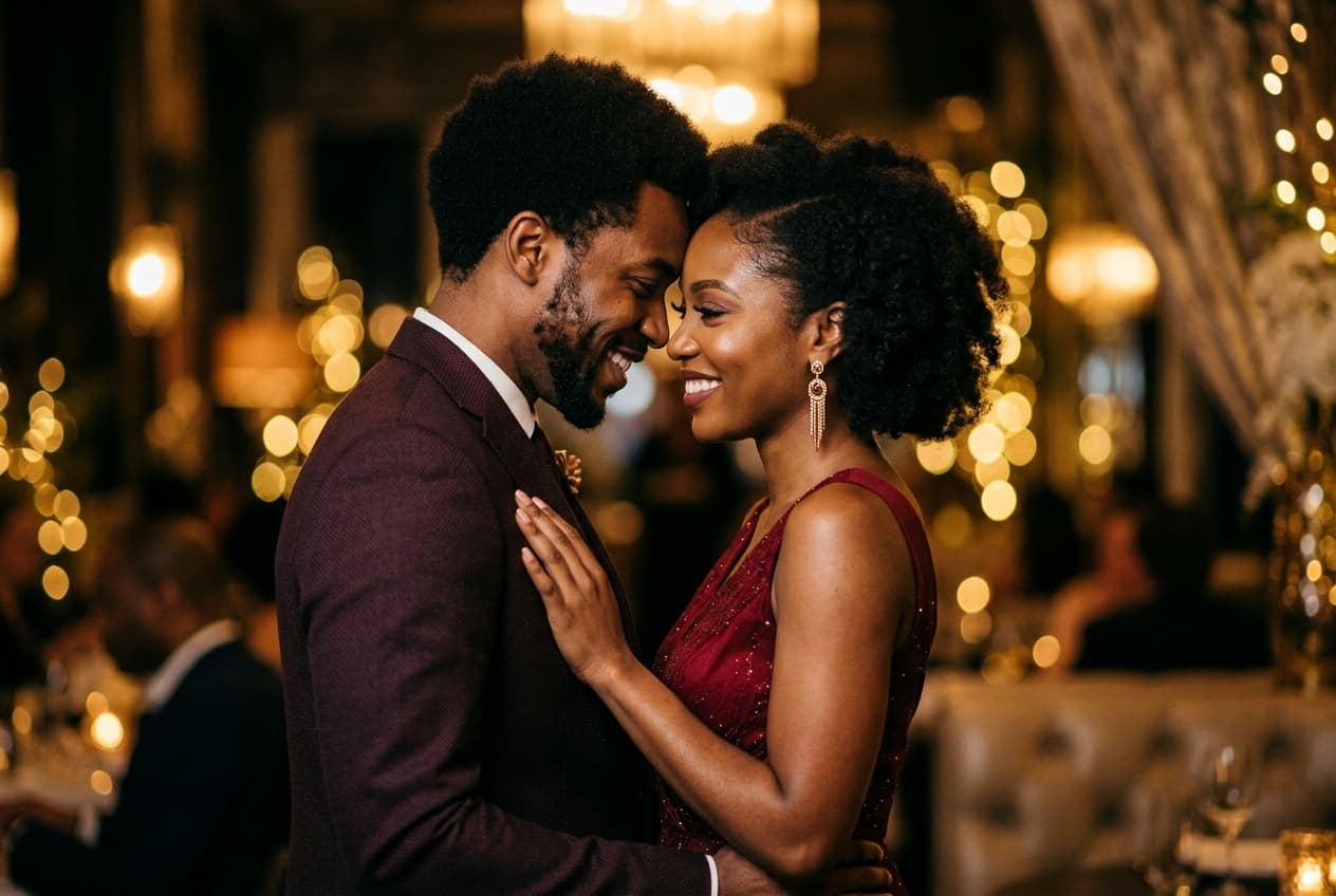 A beautiful Nigerian couple, representing intentional love and lasting relationships