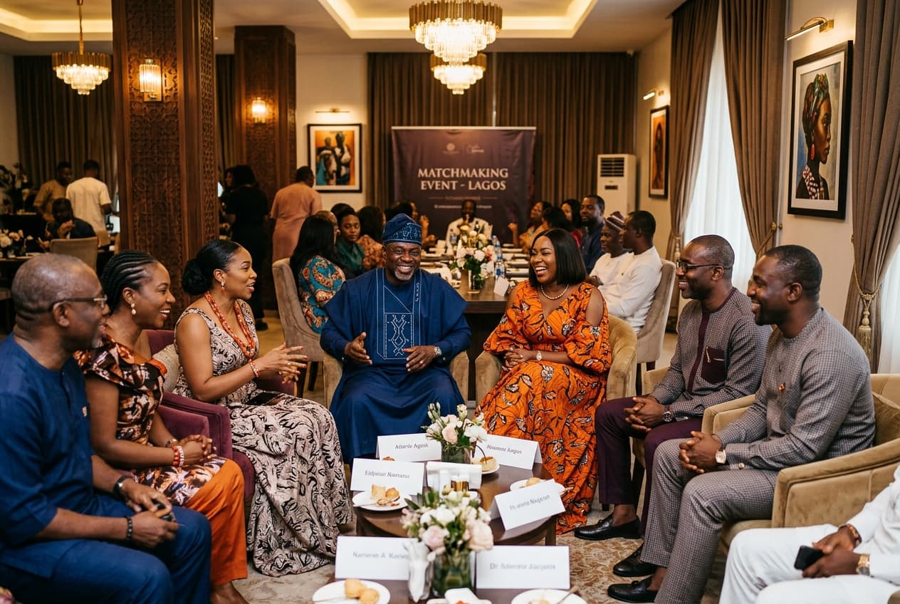 Elegant Black Africans at a matchmaking event